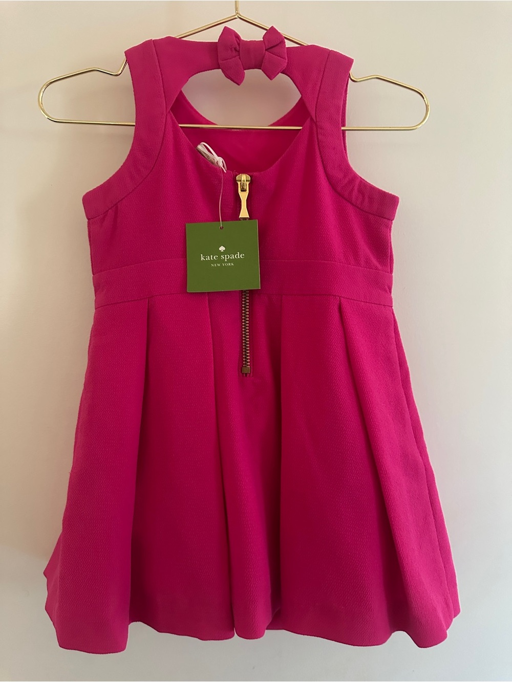 Kate Spade Baby Girls Pink Bow Dress & Diaper Cover Set 18M NWT
